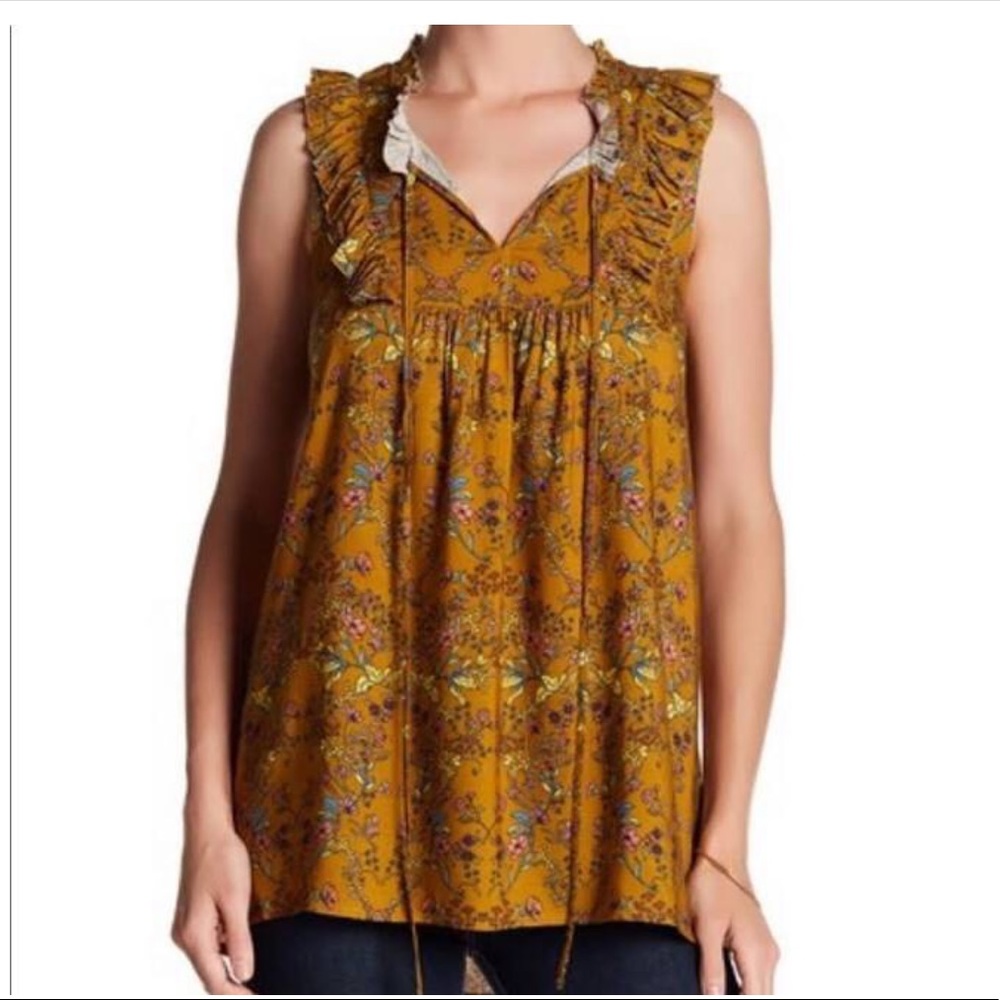 Sleeveless floral blouse